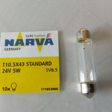 Лампа T10.5x43 STANDARD 24V 5W SV8.5 Narva 17185