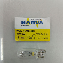 Лампа автомобильная 17197 NARVA W5W STANDARD 24V 5W W2.1x9.5d