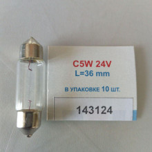 Лампа TESLAFT 143124 C5W 24V 5W (SV-8.5) L=36mm